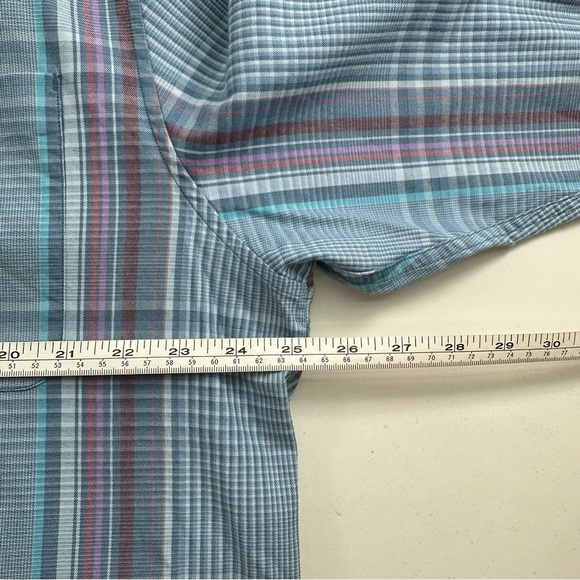 Tommy Bahama Button Down Shirt Mens XL Silk Cotton Blend Blue Plaid Long Sleeve - Picture 7 of 9